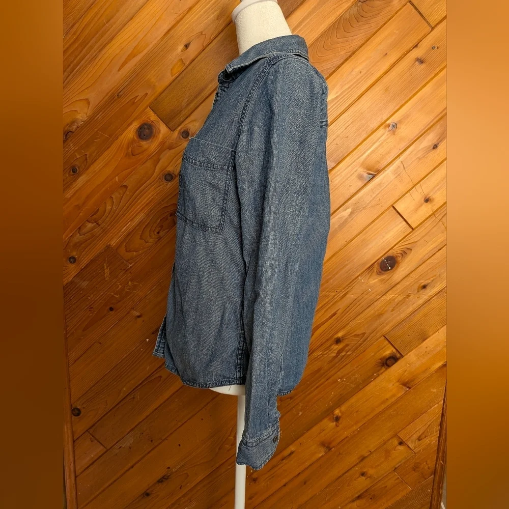 Eileen Fisher Blue Denim Shirt Size PP - Picture 2 of 6